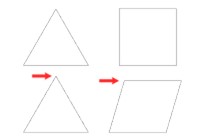 Tekening driehoek vs vierkant