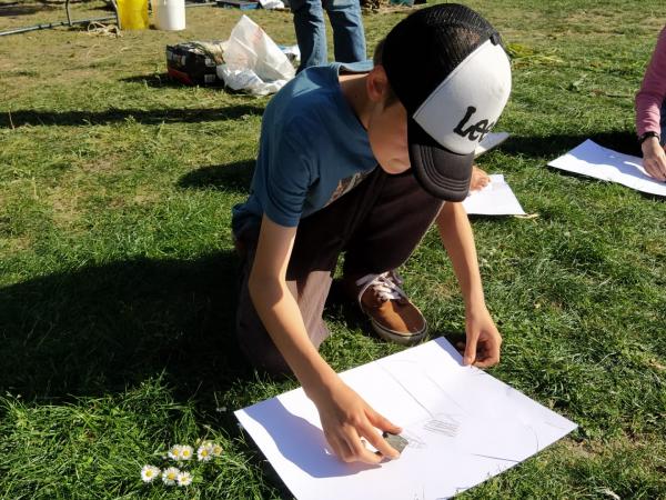 tekenen stadsplan houtskooltekening